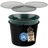 BigDean Gartensieb aus Metall mit 3 Maschenweiten 6,4 mm/9,5 mm/12,7 mm - Erdsieb, Kunststoff, Metall, (Packung, 1-St., Gartensieb), Robustes Metall, Vielseitig Einsetzbar grün|silberfarben