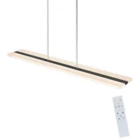 ZMH LED Pendelleuchte Büro Esstisch höhenverstellbar Wohnzimmer Werkstatt, LED fest integriert, Dimmbar schwarz 16 cm x 100 cm x 1.4 cm