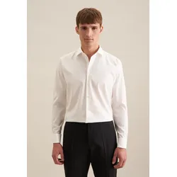 Businesshemd SEIDENSTICKER "Shaped", Herren, Gr. M (39), normale Ärmellängen, beige (ecru), 100% Baumwolle, unifarben, tailored fit, Langarm Umschlagmanschette, Hemden, Shaped Langarm Kentkragen Uni
