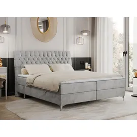 MKS Boxbett, MILEN 160/200 Hellgrau Velvet - H3