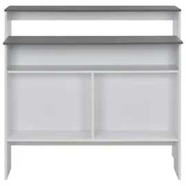 vidaXL Bartisch 130 x 40 x 120 cm Weiß/Grau
