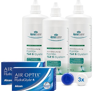 Alcon AIR OPTIX plus HydraGlyde Kombi-SH 3er Set Sparsets