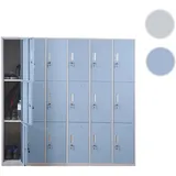 Mendler Schließfach Boston T829, Schließfachschrank Wertfachschrank Spind, Metall 18 Fächer - blau