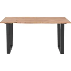 Esstisch MCA LIVING "Calabria", braun (akazie natur, anthrazit lackiert, akazie natur), B:160cm H:78cm T:90cm, 100% Akazie, Tische, Esstisch Holz-Esstische Rechteckiger Esstisch, Massivholz mit Baumkante