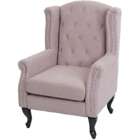 Mendler Sessel Chesterfield, Relaxsessel Clubsessel Ohrensessel, wasserabweisend Stoff/Textil -