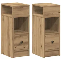 VidaXL Nachttische 2 Stk. mit Schublade Artisan-Eiche 25x31x66 cm