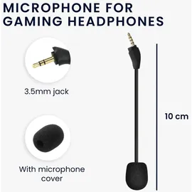 kwmobile Ersatz Kopfhörer Mikrofon kompatibel mit Kingston HyperX Cloud III Headset - Gaming Headphones Mikrofon mit 3,5 mm Klinkenstecker - Schwarz