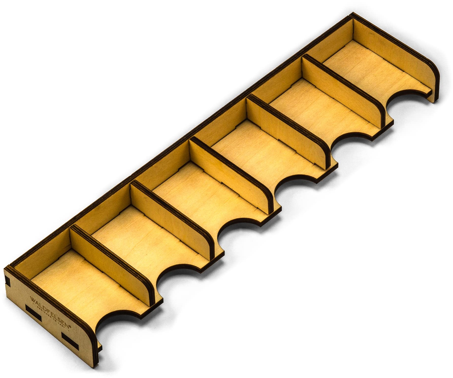 Waldfelsen 1 Spielkartenhalter aus Holz mit 6 Fächern für Karten in Größe 44 x 68 mm geeignet für Die Siedler (passend für Rohstoffkarten und Handelswaren)