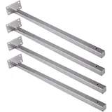 FSCLJ 4 Stück Regalträger Schwerlastträger Regalwinkel aus Edelstahl Regal Halterungen Metall Retro Regalkonsole, für DIY Bücher Wandregal Tablarträger