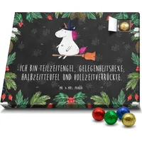 Mr. & Mrs. Panda Schoko Adventskalender Einhorn Hexe - Schwarz - Geschenk, Ehefrau, Zicke, Leben, Unicorn, Einhörner, Pegasus, Einhorn Deko, Schok... - Schwarz