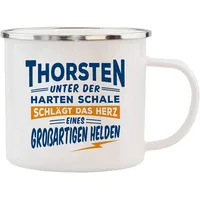 Hti-Living Emaille Becher 0,5 l Weiß