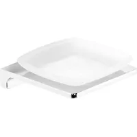 Evenes Seifenschale Erasmia mit Wandhalter, Zink verchromt, Glas satiniert