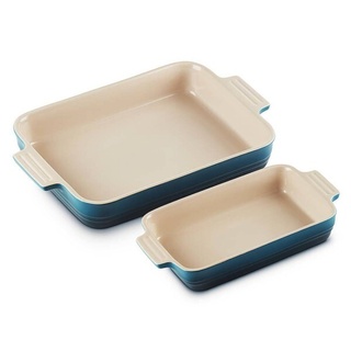 Le Creuset 2er-Set Auflaufform rechteckig Klassik 25/32 cm Deep Teal