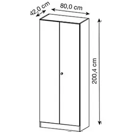 Hammerbacher R-Line Aktenschrank 80 x 42 x 200,4 cm weiß