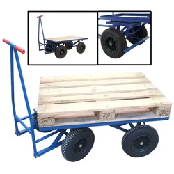 XXL Profi Plattformwagen 500 kg Transportwagen 120x80 cm Palettenwagen mit Br...