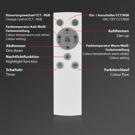 Briloner Leuchten - Deckenlampe RGB, Backlight Deckenleuchte LED, Dimmbar, Farbtemperatur einstellbar, LED Frame RGB, Fernbedienung, Aluminiumfarbig