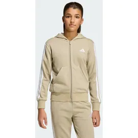 adidas Girl's ESSENTIALS FULL Zip Hoodie, Wonder Cargo/White, 9-10 Years