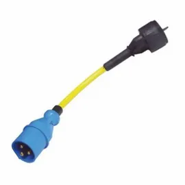 Victron Energy Adapterkabel 16A 250V CEE Stecker auf Schuko Kupplung Blau/Gelb/Schwarz
