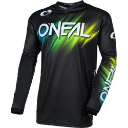 Oneal Element Voltage Motocross Jersey, schwarz-grün, Größe 2XL für Männer