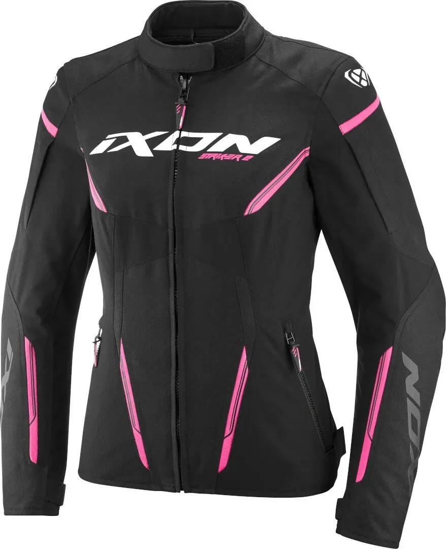 Ixon Striker 2 wasserdichte Damen Motorrad Textiljacke, schwarz-pink, Größe L