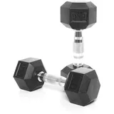 CorePowerPro Hexagon Hantel Set (2x6kg), Gummierte Kurzhanteln Set mit Verchromten Griff, Dumbbells für Gym, Studio und Zuhause, Strength Training Equipment Gewicht Set