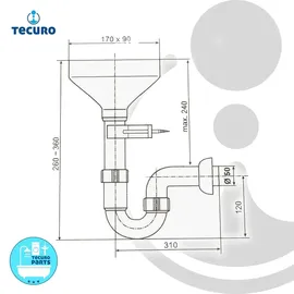 tecuro Trichtersiphon Geruchsverschluss
