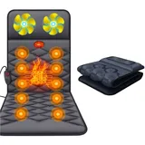 Toomoke Massagematte Massagematte Ganzkörpermassageauflage 60 x 170 cm, Massagekissen mit Wärme, Massagepad faltbar, 9 Modi, 9 Intensitäten, Timer 10–30 Minuten, Überhitzungsschutz, Büro Massage, Heimmassage, Geschenkidee grau