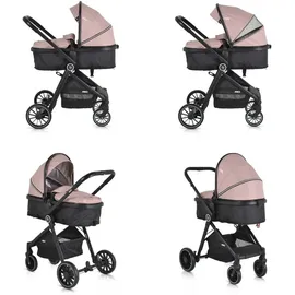 Moni Kombikinderwagen 2 in 1 Rio 22 kg umbaubar Fußabdeckung klappbar Korb Gurt rosa
