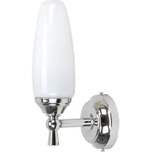 Licht-Erlebnisse Badezimmerleuchte Messing Glas In Chrom Weiß E14 Elegant Spiegel Bad