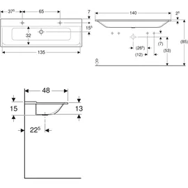 Geberit Xeno2 Möbel-Waschtisch 140 x 48 cm (500277001)