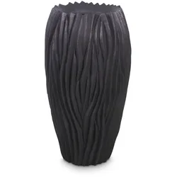 River Bodenvase wellenförmige Struktur Ø 38 cm, Höhe 70 cm schwarz
