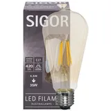 Sigor LED-Filament-Lampe Edison-Form goldfarben E27, 2400K