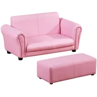 Homcom Kindersofa mit Hocker rosa