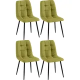 CLP 4er Set Esszimmerstühle Antibes Stoff grün