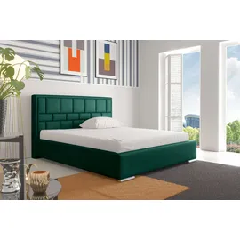 99rooms Joseph Polsterbett mit Bettkasten 140x200 cm Velours MONOLITH Grün
