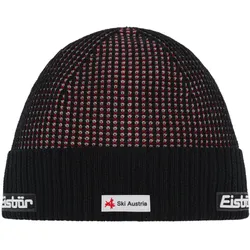 Flux RL SKA Unisex Beanie mit Fleeceband, Schwarz/Sandstone/Burgund