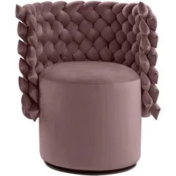 Sessel CALIA ITALIA "GIUGGIOLA Extravaganter Designsessel", rosa, B:70cm H:81cm T:62cm, 100% Polyester, Sessel, Einzelsessel Loungesessel, Drehsessel, wahlweise mit Drehfunktion, ästhetisches Design