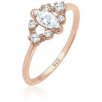 Elli Verlobungsring Verlobungsring Zirkonia Weiß 925 Sterling Silber goldfarben 56 mm