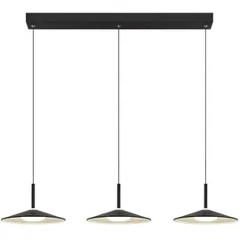 GLOBO Hängeleuchte Esszimmerlampe Pendelleuchte LED schwarz matt Retro 3 Flammig opal