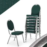 Stapelstuhl 8er Set - Bankettstuhl stabil bis 150 kg in Grün, Raburg David
