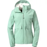 Schöffel Damen Jacket Lausanne L, Funktionsjacke mit Kapuze, wasserdichte Übergangsjacke mit Pack-Away-Tasche, matcha mint, 42