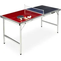 Relaxdays Tischtennisplatte Relaxdays Klappbar Dunkelblau/Rot/Silber