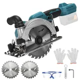 Akku Handkreissäge 50mm für Makita 18V Lithium-Akku(Ohne Akku), Bürstenlose Mini Kreissäge mit 2 Sägeblättern(150mm), mit Diagonal Schneiden, 7000RPM, Ideal für Schneiden Holz