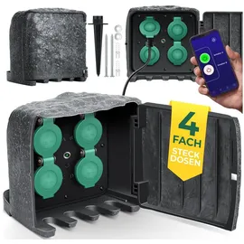 Kesser KESSER® Gartensteckdose Steinoptik mit WiFi