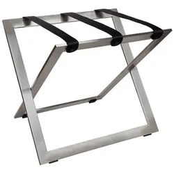 Kofferständer STAINLESS STEEL aus Edelstahl mit Riemen Nylon Schwarz