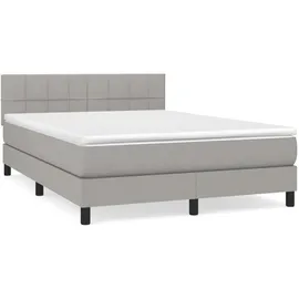 vidaXL Boxspringbett mit Matratze Hellgrau 140x200 cm Stoff1399151