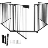 Yakimz Kaminschutzgitter Kamingitter 310 x 75 cm Baby Kinderschutzgitter Absperrgitter Schutzgitter Ofenschutzgitter Laufstall Türschutzgitter sch... - Schwarz