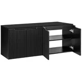 Lomadox Badezimmer Doppel Waschtischunterschrank 160 cm schwarz 40 cm tief Waschbeckenschrank Badschrank 4 Türen b/h/t ca. 160,4/59,5/40 cm