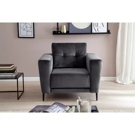 trends by hg Sessel Barcelona Polyester 96 x 86 x 89 cm grau mit Metallfuss