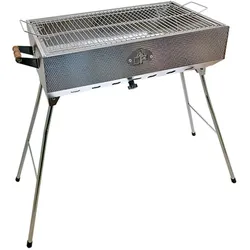 Grillpeter Mangal Taschkent Schaschlikgrill Edelstahl rostfrei Klappbeine Grillrost Luftregler